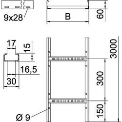 OBO Bettermann 6209612 vodič kabelu (d x š x v) 3 m x 300.00 mm x 60.00 mm 3 m šedá