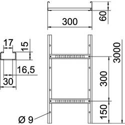 OBO Bettermann 6208541 vodič kabelu (d x š x v) 3 m x 300.00 mm x 60.00 mm 3 m