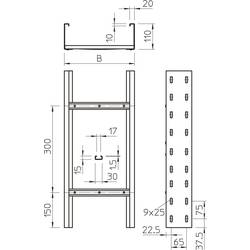 OBO Bettermann 6479814 vodič kabelu (d x š x v) 3 m x 400.00 mm x 110.00 mm 6 m šedá