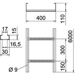 OBO Bettermann 6479814 vodič kabelu (d x š x v) 3 m x 400.00 mm x 110.00 mm 6 m šedá