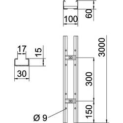 OBO Bettermann 6209608 vodič kabelu (d x š x v) 3 m x 100.00 mm x 60.00 mm 3 m