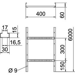 OBO Bettermann 6479744 vodič kabelu (d x š x v) 3 m x 400.00 mm x 60.00 mm 6 m šedá