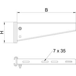 OBO Bettermann 6479625 Vzpěra stojiny (d x š x v) 410 x 410 x 130 mm 1 ks šedá