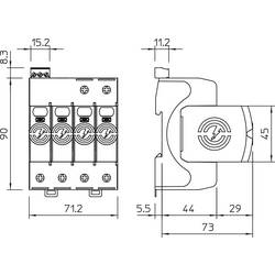 OBO Bettermann 5095333 V20-3+NPE+FS-280 modul s přepěťovou ochranou 20 kA 1 ks