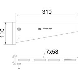 OBO Bettermann 6419292 Vzpěra stojiny (š x v) 310 mm x 110 mm 1 ks kov