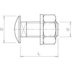 OBO Bettermann FRS 8x25 A2 6406815 plochý kulatý šroub 8 mm 25 mm nerezivějící ocel 50 ks