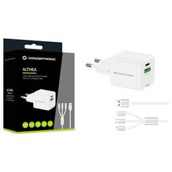 Conceptronic ALTHEA16W 2-Port 33W GaN USB PD Charger USB nabíječka, USB A, USB-C®, 33 W, bílá