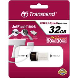 Transcend JetFlash® 890 USB paměť pro smartphony/tablety stříbrná 32 GB USB 3.2 (Gen 2) , USB-C®