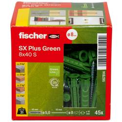 Fischer 567814 SX Plus Green rozpěrná hmoždinka 40 mm 8 mm 45 ks
