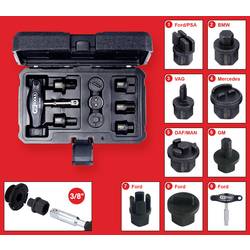 KS Tools 150.1040 Sada 3/8 speciálních profilů pro plastové šrouby a výpustné oleje, 9 ks