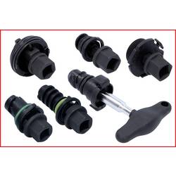 KS Tools 150.1040 Sada 3/8 speciálních profilů pro plastové šrouby a výpustné oleje, 9 ks