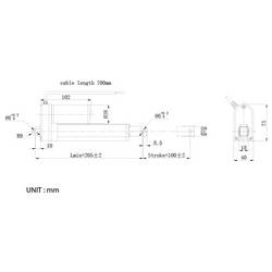 TRU COMPONENTS lineární servomotor TC12-100-250 TC-14973284 délka 100 mm Posuvná síla 250 N 12 V/DC 1 ks