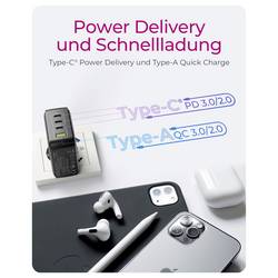 ICY BOX GaN Wandladegerät Adaptér USB-C, GaN, USB-C® zástrčka, 100 W, Power Delivery 3.0, černá