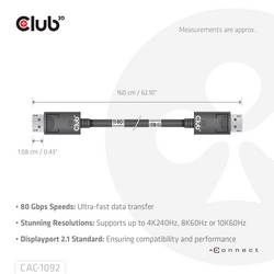 club3D DisplayPort kabel Konektor DisplayPort 1.6 m černá CAC-1092 Kabel DisplayPort