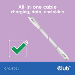 club3D Kabel USB-C USB 4.0 USB-C ® zástrčka 2.00 m bílá CAC-3001