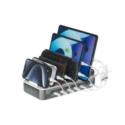 4Smarts Stolní nabíječka, USB Power Delivery (USB-PD) , USB A, USB-C®, Lightning, microUSB, 100 W, Quick Charge, Dodávka energie, bílá, šedá