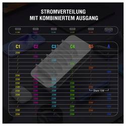 4Smarts Stolní nabíječka, USB Power Delivery (USB-PD) , USB A, USB-C®, Lightning, microUSB, 100 W, Quick Charge, Dodávka energie, bílá, šedá
