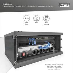 Digitus DN-38011 19 nástěnná rozváděcí skříň (š x v x h) 540 x 241 x 400 mm 4 U černá (RAL 9005), černá