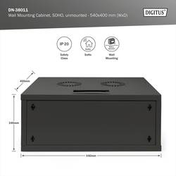 Digitus DN-38011 19 nástěnná rozváděcí skříň (š x v x h) 540 x 241 x 400 mm 4 U černá (RAL 9005), černá