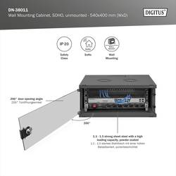 Digitus DN-38011 19 nástěnná rozváděcí skříň (š x v x h) 540 x 241 x 400 mm 4 U černá (RAL 9005), černá