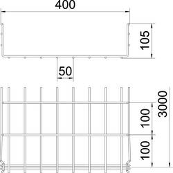 OBO Bettermann 6002410 Mřížkový žlab (d x š x v) 3 m x 400.00 mm x 105.00 mm 3 m