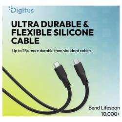 Digitus Kabel USB-C USB 4.0 USB-C®, USB-C ® zástrčka 0.5 m černá 16K UHD, 10K UHD, 8K UHD, 4K UHD, S průchodkou chránící proti zlomení, silikonový, flexibilní
