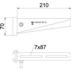 OBO Bettermann 6419382 Vzpěra stojiny (š x v) 210 mm x 70 mm 1 ks kov