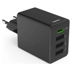 Hama USB nabíječka, USB Power Delivery (USB-PD) , USB-C® zásuvka, 35.00 W, Power Delivery 3.0, černá
