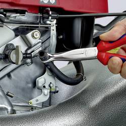 Knipex 38 95 200 pro elektroniku a jemnou mechaniku ploché jehlové kleště 45° zahnuté vanadová elektrikářská ocel 200 mm