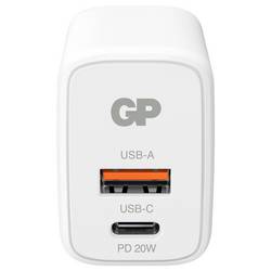 GP GPWC20WPWHUSB824 USB nabíječka, Nadproudová ochrana, USB Power Delivery (USB-PD) , USB A, USB-C®, 20 W, Quick Charge 3.0, Power Delivery 3.0, bílá