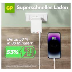 GP GPWC20WPWHUSB824 USB nabíječka, Nadproudová ochrana, USB Power Delivery (USB-PD) , USB A, USB-C®, 20 W, Quick Charge 3.0, Power Delivery 3.0, bílá