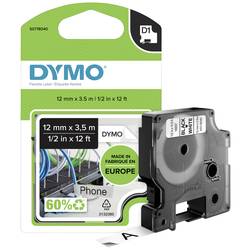 etikety DYMO D1 S0718040 polyamid Barva pásky: bílá Barva písma:černá 12 mm 3.5 m