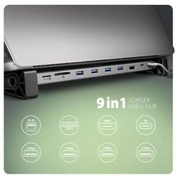 AXAGON HMC-10HLS USB Hub USB-C™ (USB 3.2 Gen 1), USB 3.2 (Gen 1x1) , HDMI™, RJ45 USB 3.0 5 GBit/s
