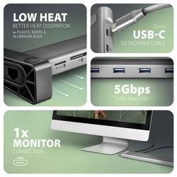 AXAGON HMC-10HLS USB Hub USB-C™ (USB 3.2 Gen 1), USB 3.2 (Gen 1x1) , HDMI™, RJ45 USB 3.0 5 GBit/s