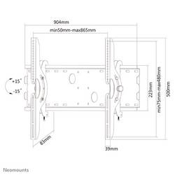 Neomounts PLASMA-W200 TV držák na zeď 94,0 cm (37) - 215,9 cm (85) naklápěcí