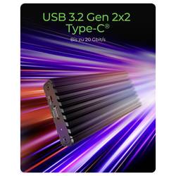 ICY BOX IB-1917M-C32a, Gehäuse für NVMe M.2 SSD Type-C® USB 3.2 Gen 2x2, 20 Gbit/s Pouzdro pro SSD M.2 USB 4 20 GBit/s M.2 2230, 2242, 2260, 2280 61163