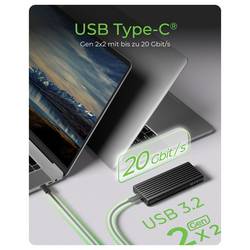 ICY BOX IB-1917M-C32a Pouzdro pro SSD M.2 USB-C® USB 3.2 (Gen 2x2) 20 GBit/s M.2 PCIe NVMe 2230, 2242, 2260, 2280 61163