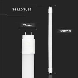 V-TAC LED trubice Energetická třída (EEK2021): F (A - G) G13 zářivkový tvar T8 18 W = 125 W neutrální bílá (Ø x v) 28 mm x 1200 mm 1 ks