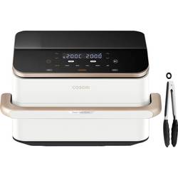 Cosori DualBlaze TwinFry 10 l 2800 W ovládání pomoci aplikace, vhodné do myčky, Digitální časovač, funkce grilování růžovozlatá , bílá