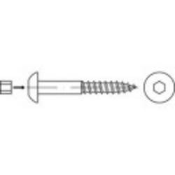 TOOLCRAFT 159343 půlkulaté šrouby do dřeva 10 mm 80 mm vnitřní šestihran ocel galvanizováno zinkem 50 ks