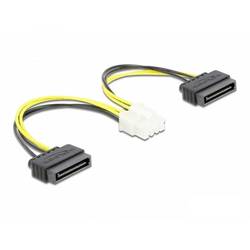 Delock napájecí kabel 0.15 m černá, bílá
