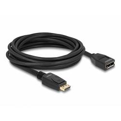 Delock DisplayPort kabel Konektor DisplayPort, DisplayPort zásuvka 5 m černá 80004 4K UHD, pozlacené kontakty, třížilový stíněný Kabel DisplayPort