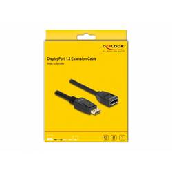 Delock DisplayPort kabel Konektor DisplayPort, DisplayPort zásuvka 5 m černá 80004 4K UHD, pozlacené kontakty, třížilový stíněný Kabel DisplayPort