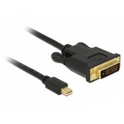 Delock Mini-DisplayPort / DVI kabel Mini DisplayPort konektory, DVI-D 24+1pol. Zástrčka 3 m černá 83990 pozlacené kontakty, třížilový stíněný, kroucený Kabel