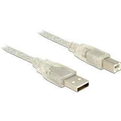 Delock USB kabel USB 2.0 USB-A zástrčka, USB-B zástrčka 5.00 m transparentní s feritovým jádrem 83896