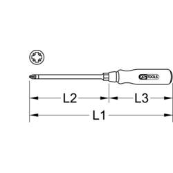 KS Tools 3001021 300.1021 křížový šroubovák PZ 1 Délka dříku: 80 mm DIN 8764