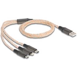 Delock USB kabel USB 2.0 USB-A zástrčka, USB-C ® zástrčka, USB Micro-B zástrčka, Apple Lightning konektor 1.20 m transparentní 88158