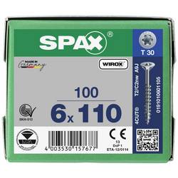 SPAX 0191010601105 R 88091 Senkkopf/T-STAR TG šroub do dřeva 6 mm 110 mm T-STAR plus ocel WIROX 100 ks