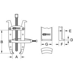 KS Tools 620.5503 Stahovák Upínací rozsah 150 mm Počet háčků 2