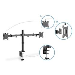 Digitus DA-90400 držák na stůl pro monitor 2 Displej: (s) 33,0 cm (13) - 81,3 cm (32) černá, černá (matná) otočný, nastavitelná výška, naklápěcí, otočný,